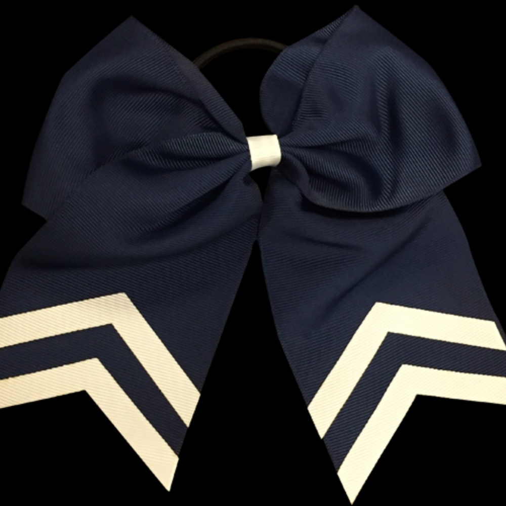 Softball Hair Bow - Navy